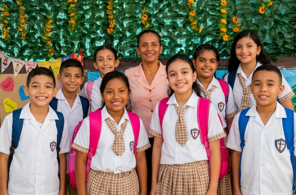 Docente y Estudiantes de Primaria